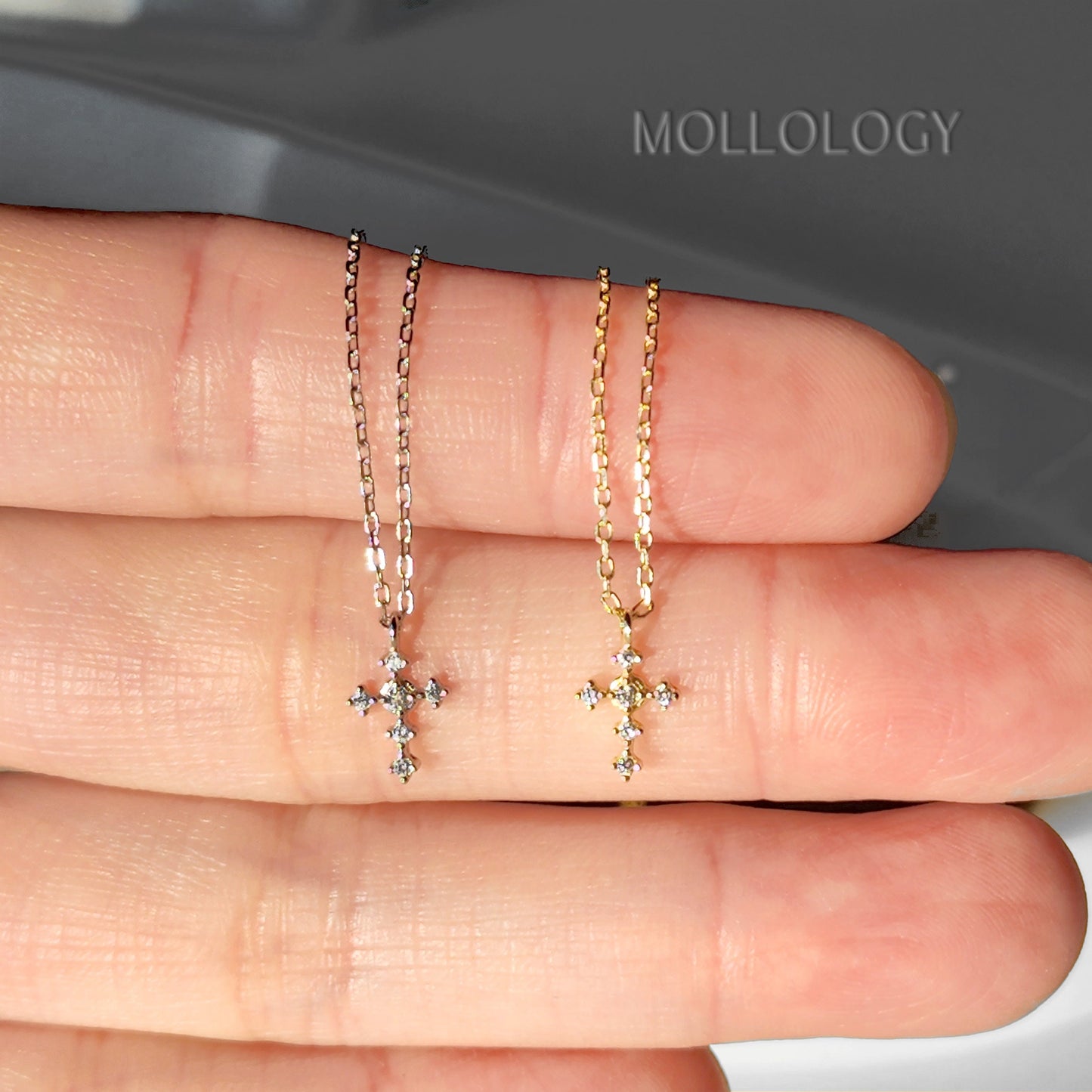 These dainty cross necklaces are a perfect blend of faith and elegance. Handcrafted with care, they feature a delicate pave cubic zirconia cross, making them an ideal gift for birthdays, anniversaries, holidays, or any special occasion. Tiny, minimalist, and timeless, they layer beautifully or stand alone.